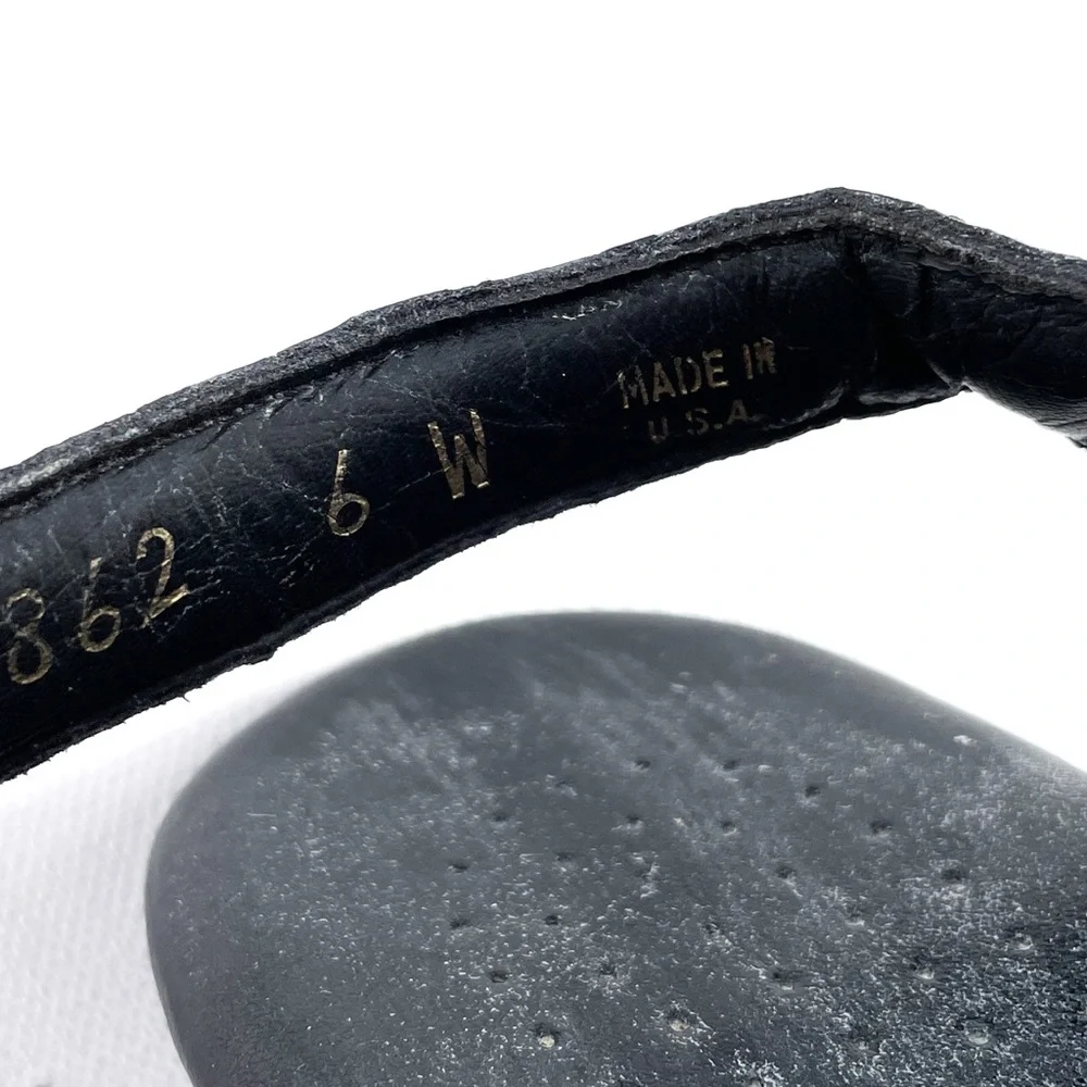SAS Faux Snakeskin Black Leather Sandals - Picture 7 of 7